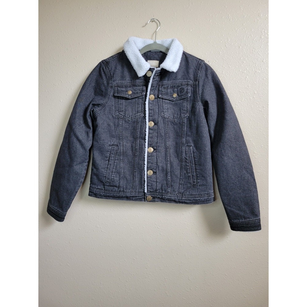 Born Primitive Women's Pioneer Jacket‎ Black Wash Denim Sherpa Lined Trucker XS